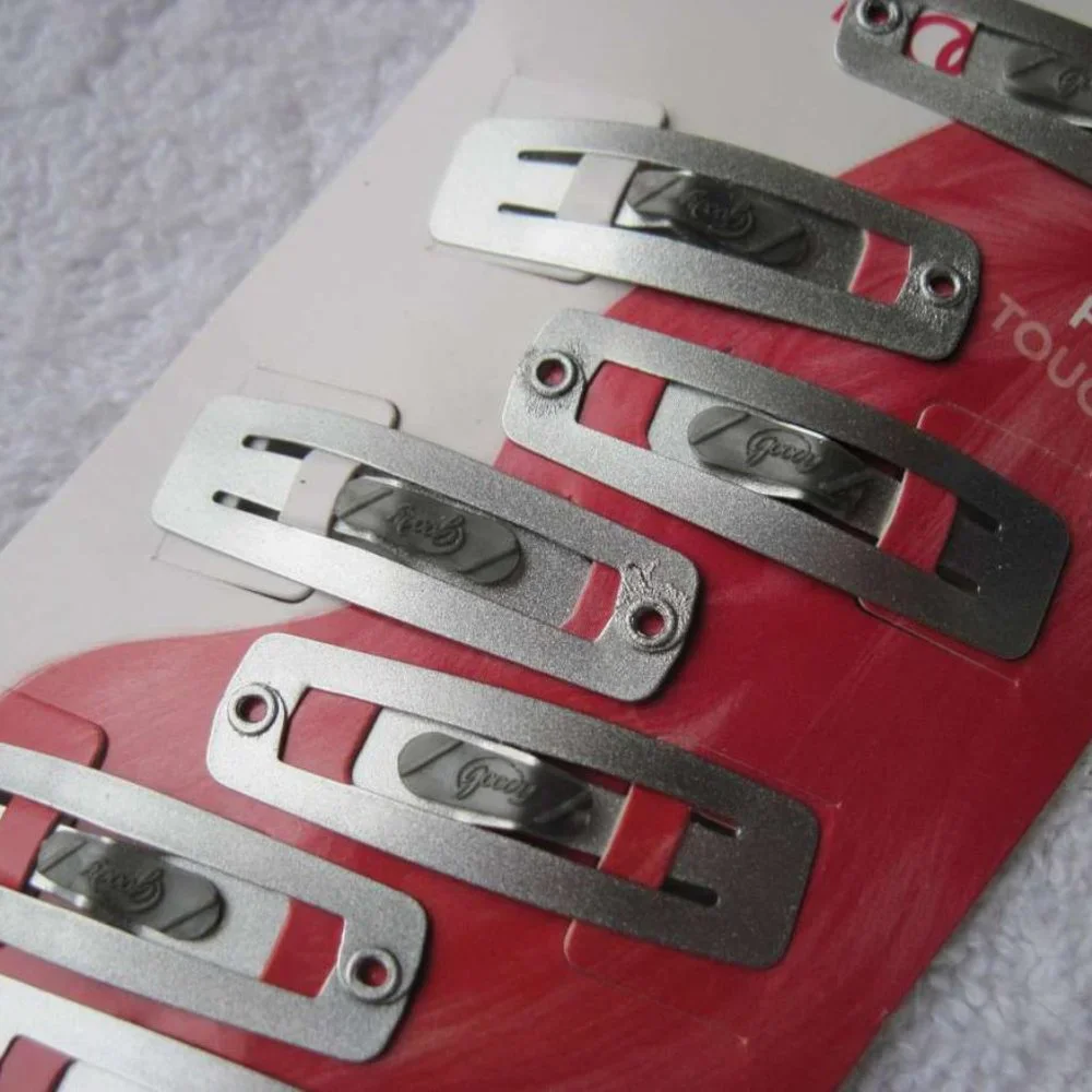 8 Goody Stay Put Slide Proof Hair Snap Clips Secure Hold Fit Black Blonde Silver